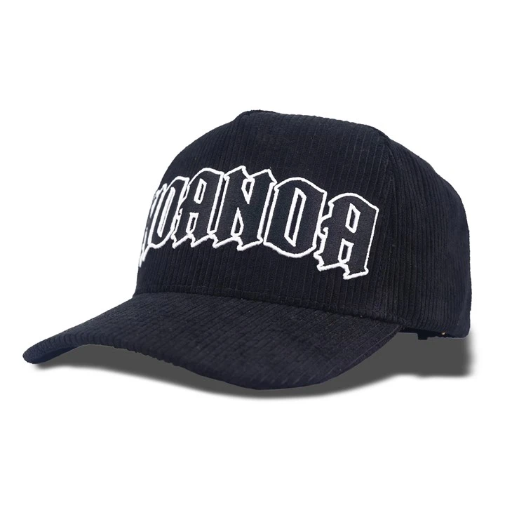 Black Corduroy Baseball Cap