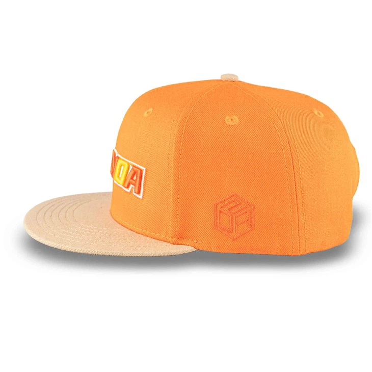 Orange Embroidery Snapback Cap